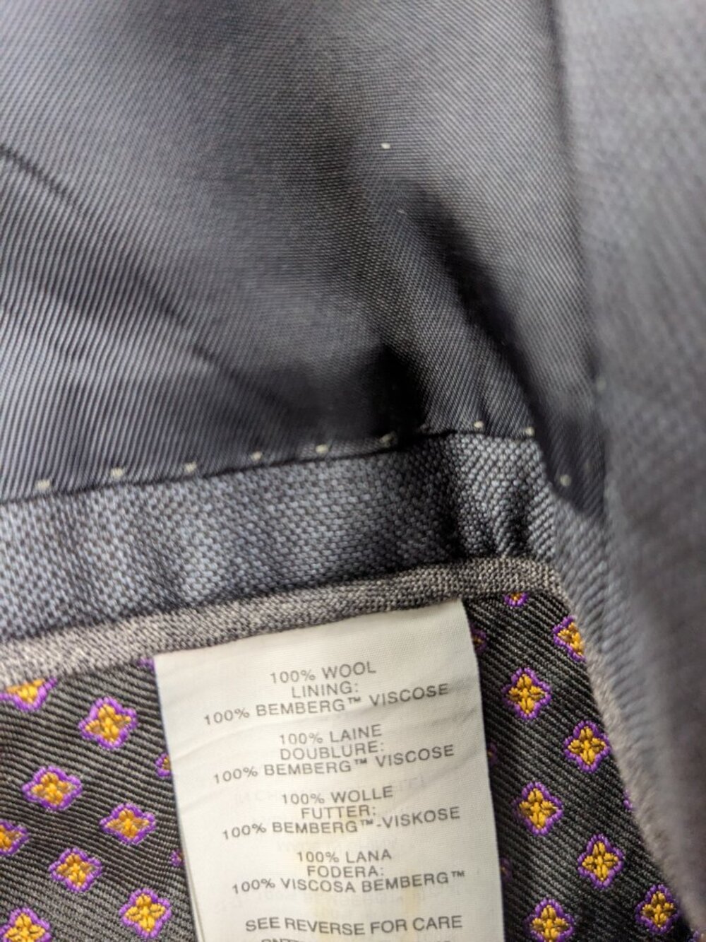 J Crew 36S Ludlow Slim Fit Italian Wool Sharkskin Blue Sport Coat Suit Jacket - Picture 8 of 11